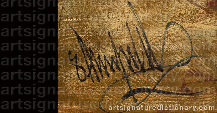 Authentic signature by George ARMFIELD on artwork