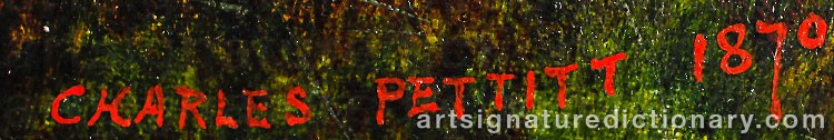 Authentic signature by Charles PETTITT on  artwork
