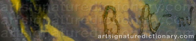 Authentic signature by Betzy ÄHLSTRÖM on  artwork