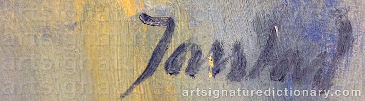 Authentic signature by Lennart JARSTAD on  artwork
