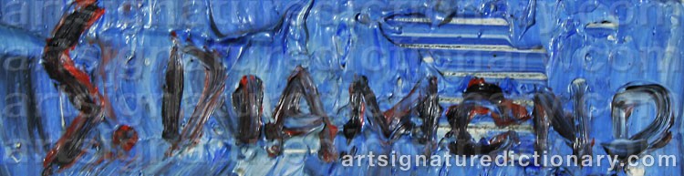 Authentic signature by S. DIAMOND on  artwork