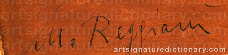 Authentic signature by Mauro REGGIANI on  artwork