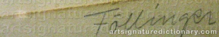 Authentic signature by Torsten FÖLLINGER on  artwork