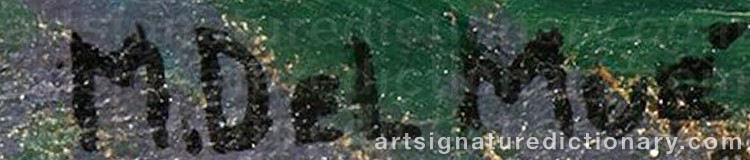 Authentic signature by Maurice Auguste Del MUE on Painting/Watercolour artwork