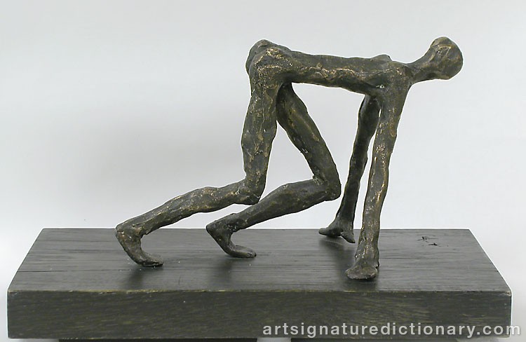 Close-up details showing Alberto GIACOMETTI signature forgery characteristics