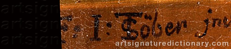 Authentic signature by Franz Joseph STÖBER on  artwork