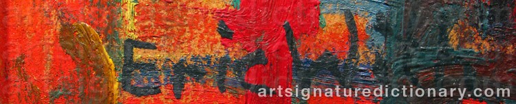 Authentic signature by Eric WITH on artwork