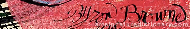 Authentic signature by Byron BROWNE on  artwork