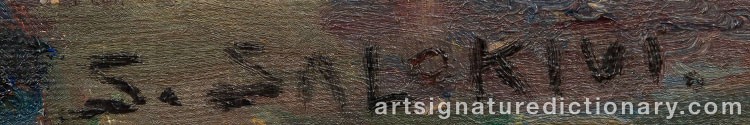 Authentic signature by Santeri SALOKIVI on Painting/Watercolour artwork