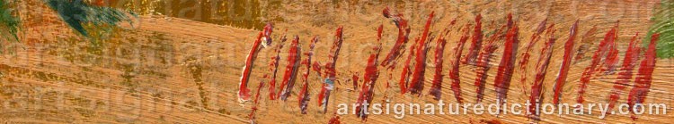 Authentic signature by Gustav ROSENGREN on  artwork