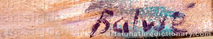 Authentic signature by Arnold BALWÉ on  artwork