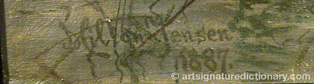 Authentic signature by Hilton JENSEN on  artwork