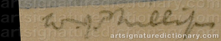 Authentic signature by Walter Joseph PHILLIPS on Drawing/Graphic/Print artwork