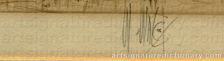 Authentic signature by William WALCOT on  artwork