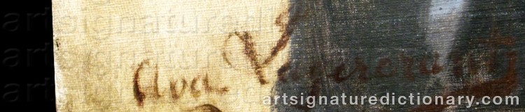 Authentic signature by Hedvig Gustava ‘Ava’ LAGERCRANTZ on  artwork