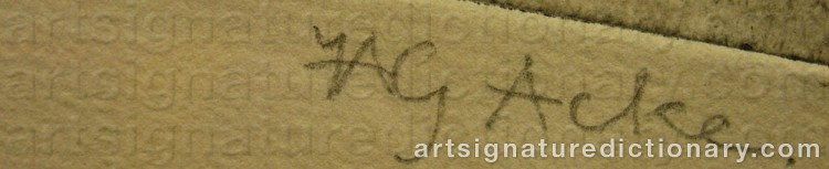 Signature by Johan Axel Gustaf ‘Jag Acke’ ACKE