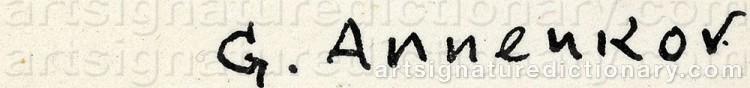 Authentic signature by Yuri Pavlovich ANNENKOV on  artwork