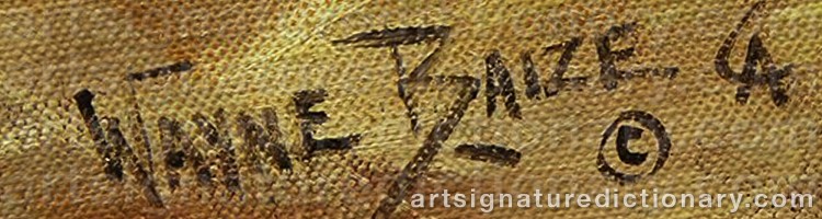 Authentic signature by Wayne BAIZE on Painting/Watercolour artwork