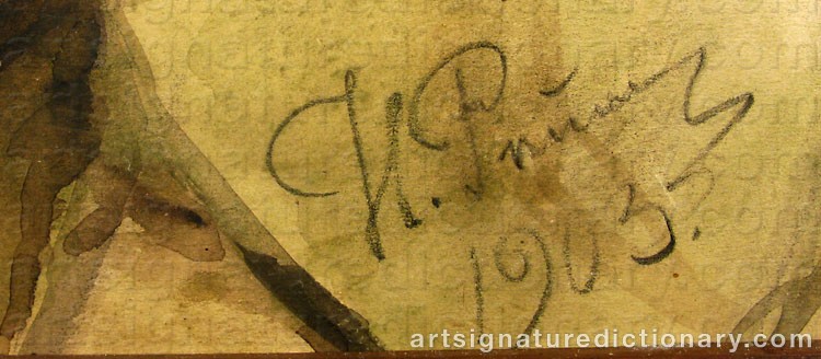 Forged signature of Ilya Efimovich REPIN