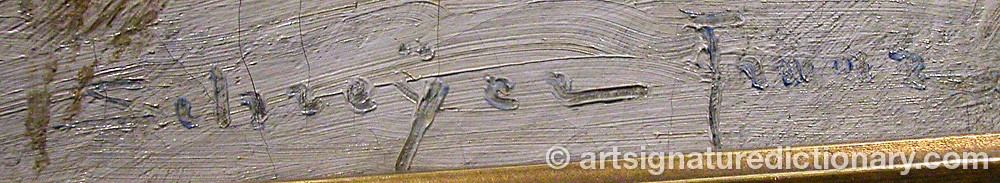 Authentic signature by Franz SCHREYER on  artwork