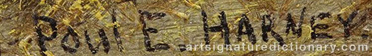 Authentic signature by Paul E. HARNEY on Painting/Watercolour artwork