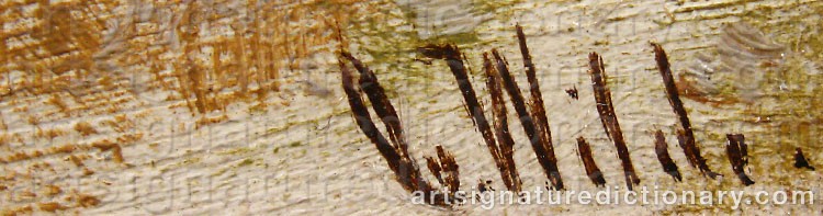 Authentic signature by C. WILDE on  artwork