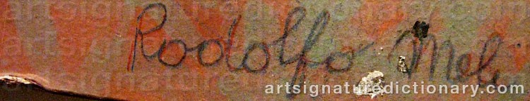 Authentic signature by Rodolfo MELI on  artwork