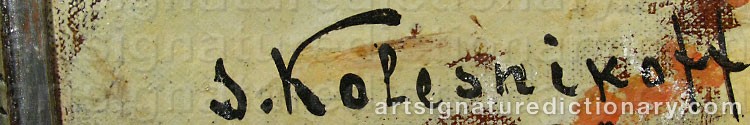 Signature by Stepan Fedorovich KOLESNIKOFF