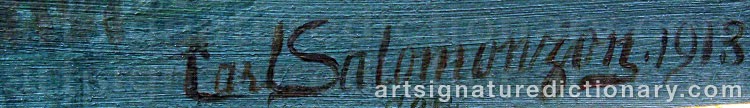 Authentic signature by Carl SALOMONSON on  artwork