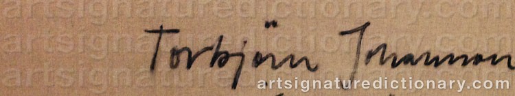 Authentic signature by Torbjörn JOHANSSON on  artwork