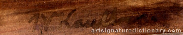 Authentic signature by Friedrich August Von KAULBACH on Painting/Watercolour artwork