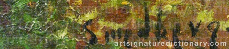 Authentic signature by Fritz SMEDBERG on artwork