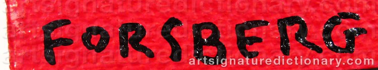 Authentic signature by Jan FORSBERG on  artwork