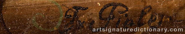 Authentic signature by Franz Xaver PIELER on artwork