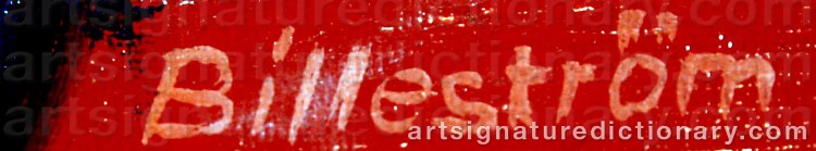 Authentic signature by Carl-Erik BILLESTRÖM on  artwork