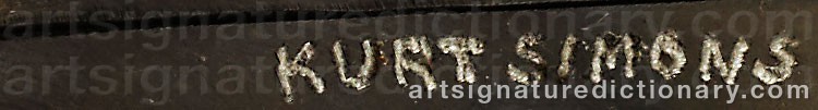 Authentic signature by Kurt SIMONS on artwork