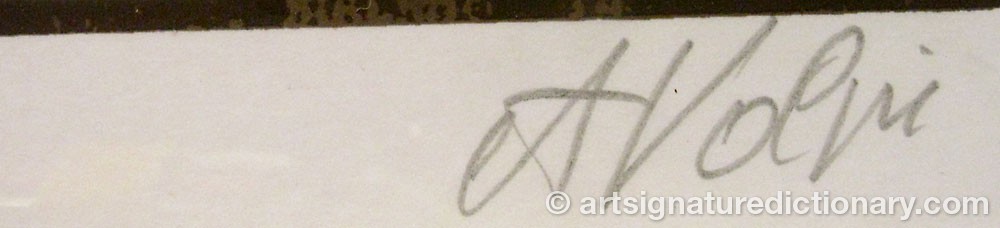 Authentic signature by Alfredo VOLPI on  artwork