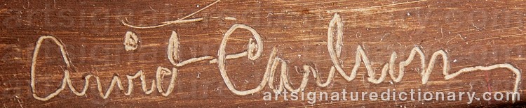 Authentic signature by Arvid CARLSON on Painting/Watercolour artwork