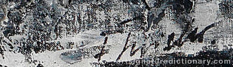 Authentic signature by Fred THIELER on artwork