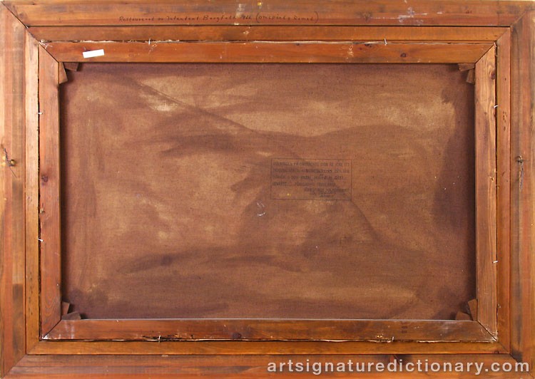 Close-up details showing Bruno LILJEFORS signature forgery characteristics