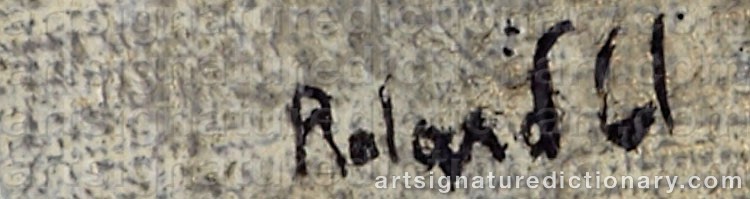 Authentic signature by Roland LINDBERG on  artwork