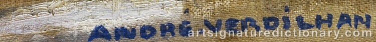 Authentic signature by André VERDILHAN on  artwork