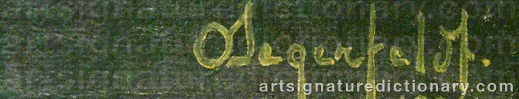 Authentic signature by Olof SEGERFELDT on  artwork