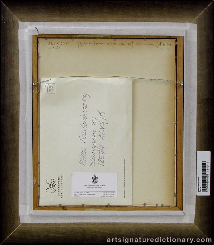 Close-up details showing August STRINDBERG signature forgery characteristics