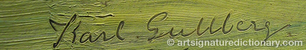 Authentic signature by Karl GULLBERG on  artwork