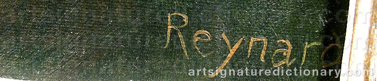 Authentic signature by REYNARD on  artwork