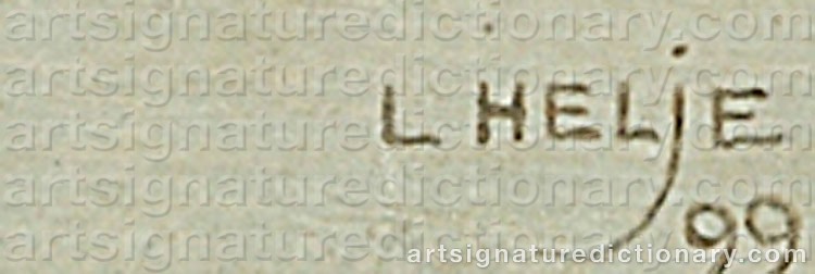 Authentic signature by Lennart HELJE on  artwork