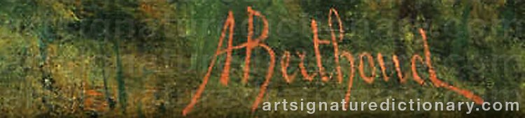 Authentic signature by Auguste Henri BERTHOUD on  artwork