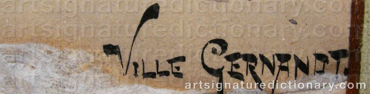 Authentic signature by Wilhelm ‘Ville’ GERNANDT on  artwork