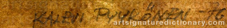 Authentic signature by Kalevi PYYKÖNEN on artwork
